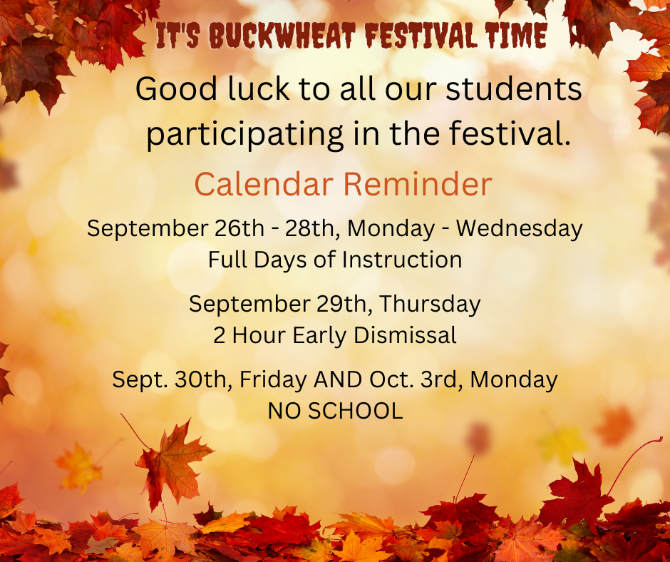 Buckwheat Festival Calendar