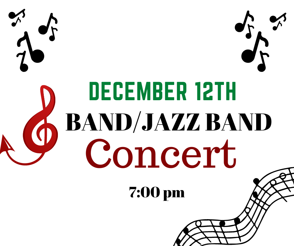 Band/Jazz Band Concert announcement