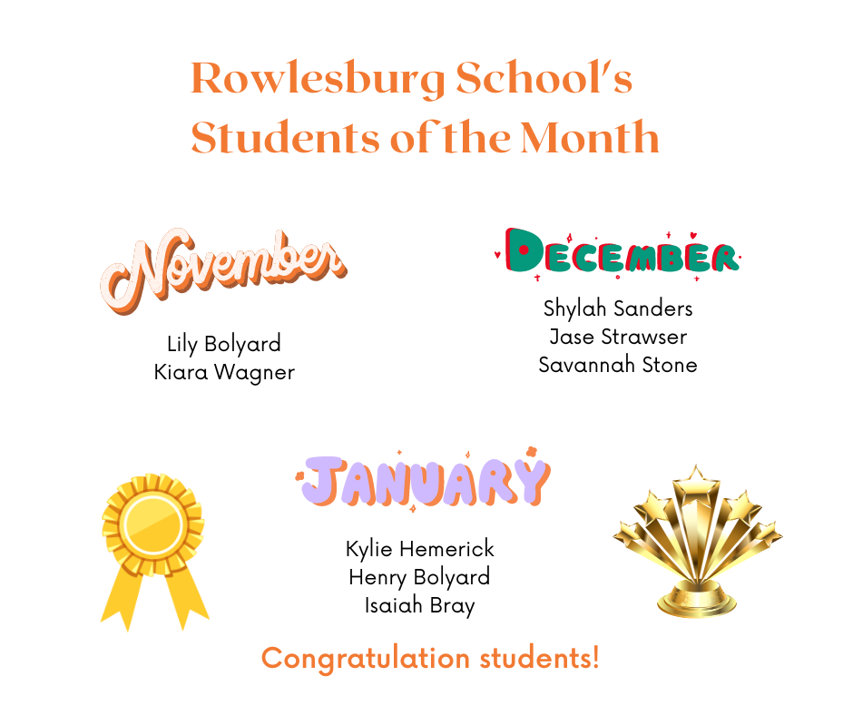 Rowlesburg School's Students of the Month