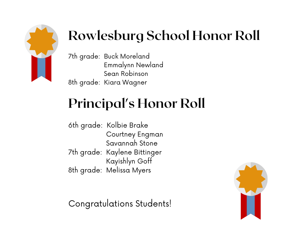 Rowlesburg School Honor Roll and Principal's Honor Roll