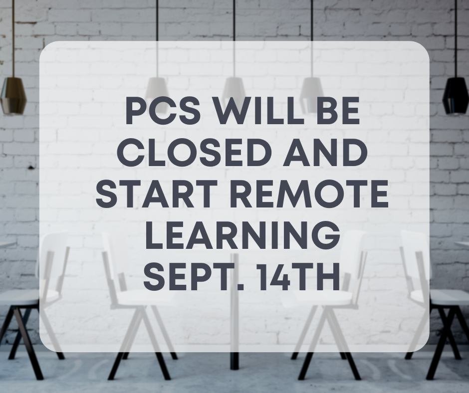 PCS will start Remote Learning Sept. 14th Terra Alta/East Preston School