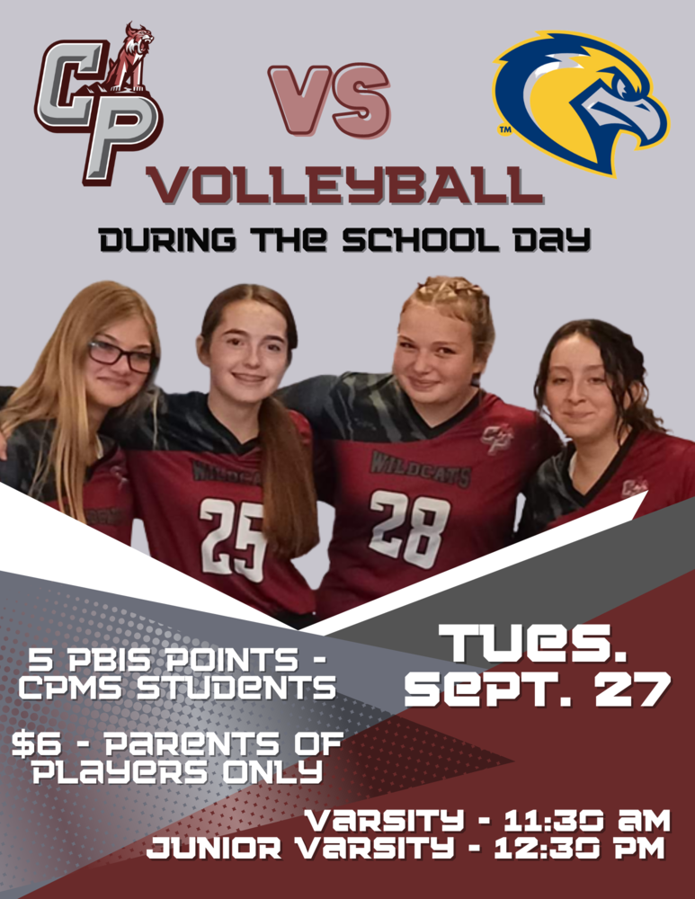 School Day Volleyball - Tuesday, Sept. 27 | Central Preston Middle School